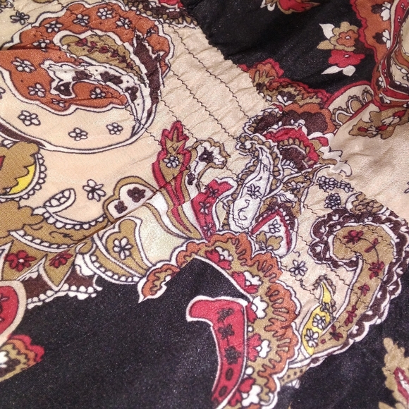 🖤BEBE STUDDED SILK ASIAN Y2K FLORAL PAISLEY TOP WOMEN'S SIZE MEDIUM - Picture 5 of 7